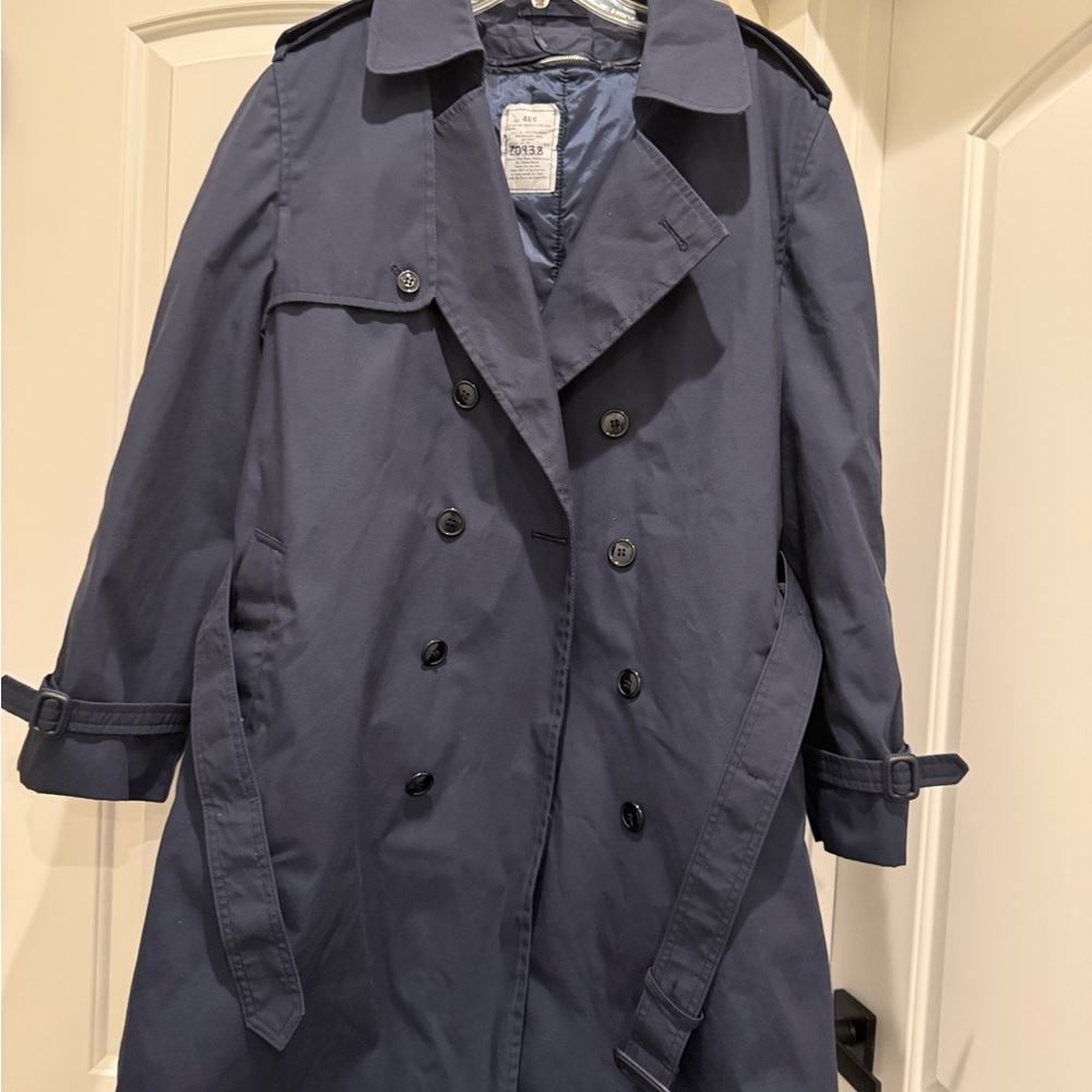 Classic Navy Double-Breasted Trench Coat